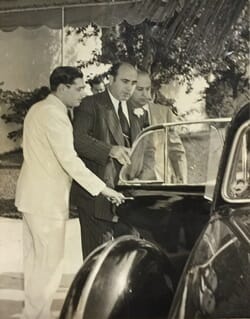 Al Capone leaving St. Patricks Church on December 30th, 1941 following Sonny's wedding