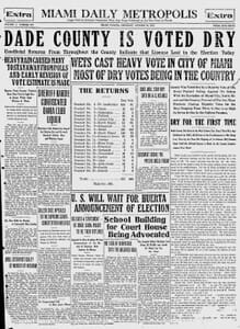 Miami Metropolis Headline on October 30th, 1913