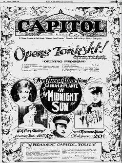 Opening Night Program in 1926