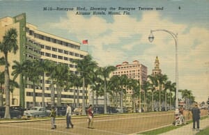 Postcard of Biscayne Terrace Hotel in 1950s