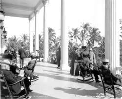 Rocking chairs on Royal Palm porch in 1905