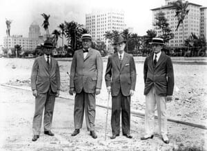 E.G. Sewell (right) in 1931 after demolition of Royal Palm