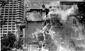 Demolition of Bulmer Apartments in 1978