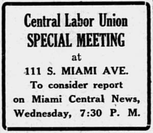 Ad for meeting of socialists on June 20, 1921.