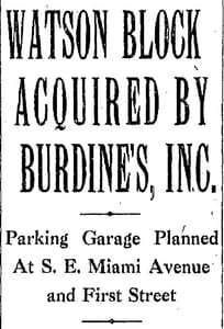 Headline in Miami Herald in 1930.