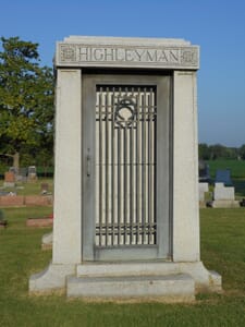 Headstone of L.T. Highleyman in Sedalia, Missouri