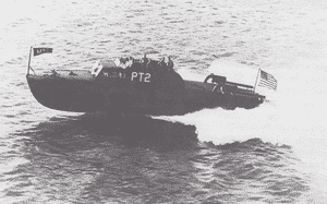 PT-2 sea trial near Miami Beach in 1942.