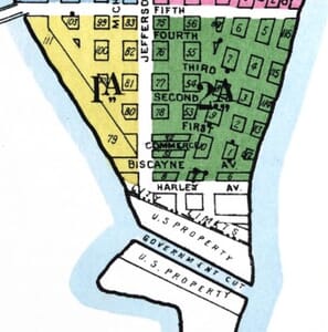 Sanborn Map in 1921 of Harley Street on Miami Beach.