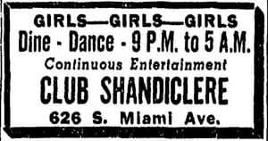 Club Shandiclere Ad in 1949.