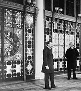 Louis in front of work at White House in 1882.