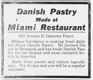 Ad in Miami Metropolis on November 11, 1919.
