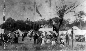 Soldier encampment in downtown Miami in 1898