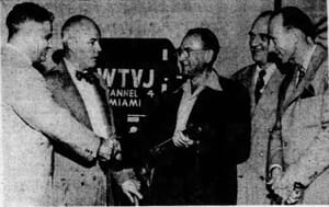Vladimir K. Zworykin with WTVJ executives on March 6, 1949
