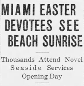 Article headline on Sunday, April 17, 1927 in Miami News.