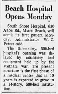 Article in Miami News on May 25, 1968.