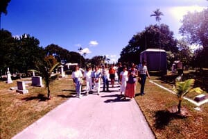 Tour of cemetery conducted by Dr. Paul George in 1988.