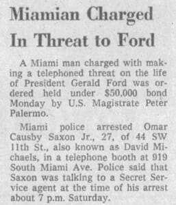 Article in Miami Herald on November 11, 1975