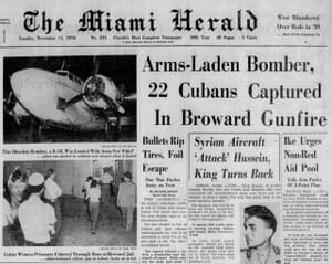 Headline in Miami Herald on November 11, 1958