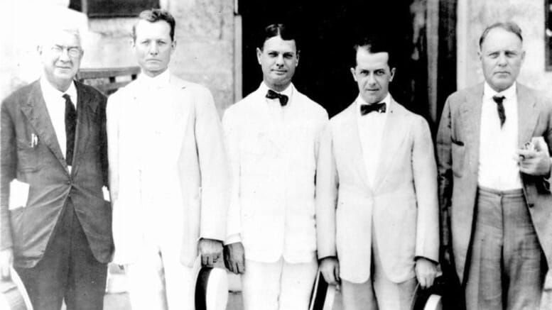 Miami City Commission in 1921. Ed Romfh in the middle.