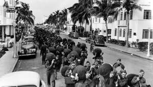 U.S. Army Air Corp Men on Miami Beach in 1942