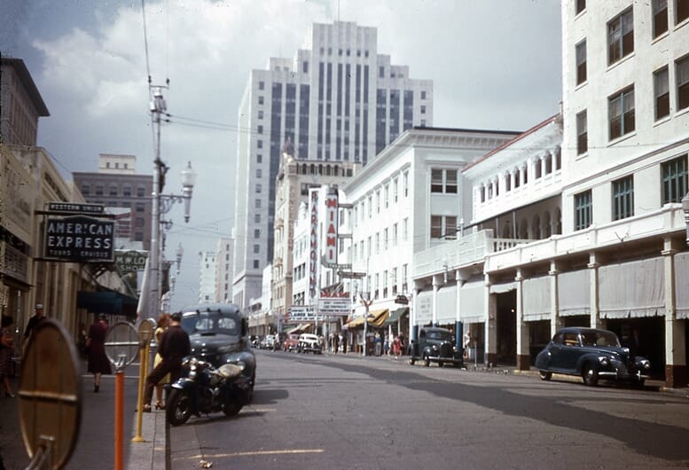 Flagler Street Looking West from Biscayne Blvd in 1945