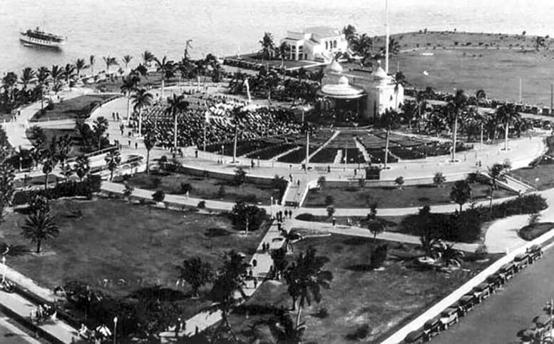 Aerial of Bayfront Park & Bandshell in 1928