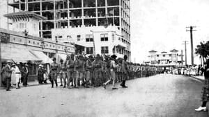 Soldiers Marching on Flagler Street in 1917