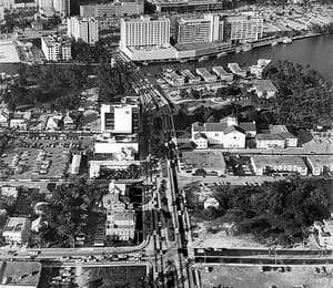 Aerial of Brickell Avenue in 1968