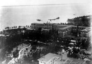 Aerial view of Urmey and Royal Palm Hotels in 1918