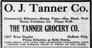Ad for Tanner Grocery on January 19, 1924
