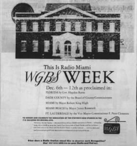 WGBS Proclamation in Miami Herald on December 6, 1965