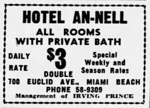 Ad in Miami News on October 21, 1943