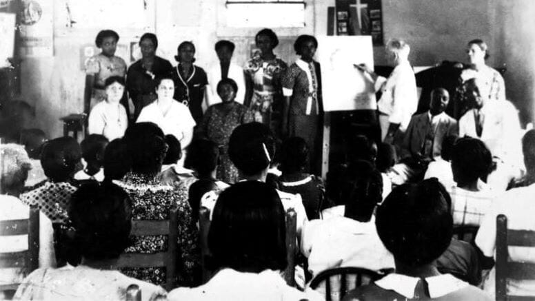 Meeting of Friendship Garden and Civic Club in Saint Agnes Parrish Hall in August of 1937