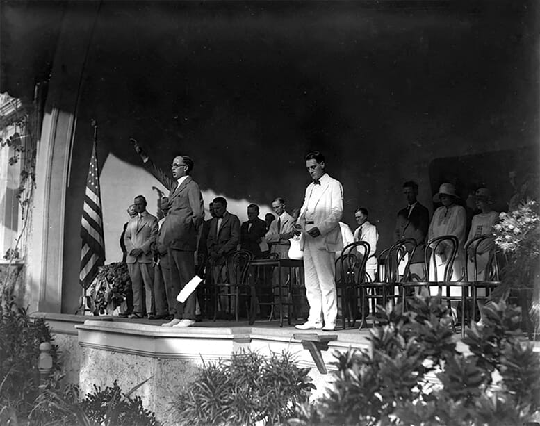 Memorial in Royal Palm Park for William Jennings Bryan on July 31, 1925