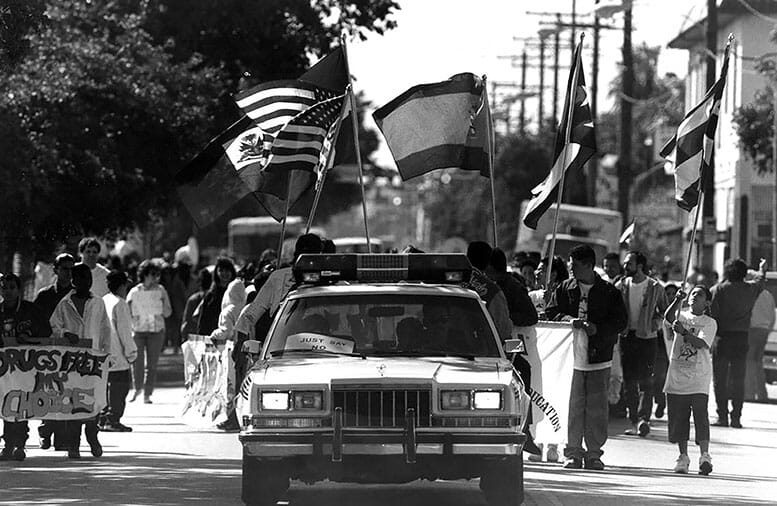 Puerto Rican parade along NW Second Avenue in Wynwood in the 1970s