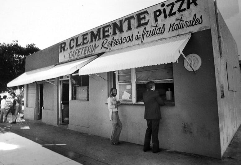 Coffee Shop across from Roberto Clemente Park in December of 1979