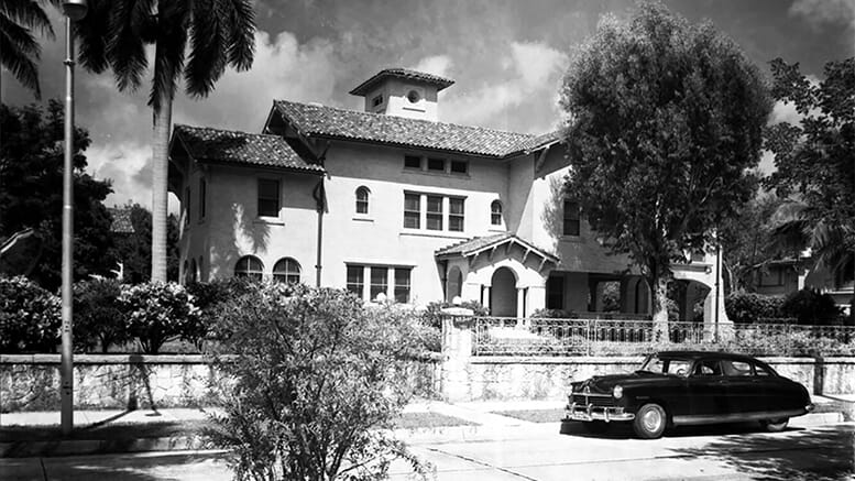 Gilbert residence at 908 Brickell Avenue in 1952, which was converted into the Hanna Apartments by this time
