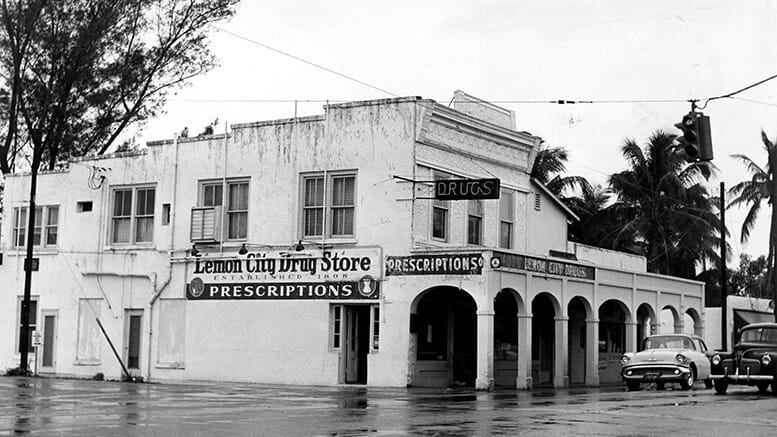 Dupuis Medical Office and Lemon City Drug Store building on February 17, 1958