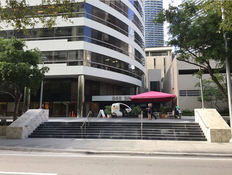 Office building at 848 Brickell Avenue, constructed in 1981, in 2016