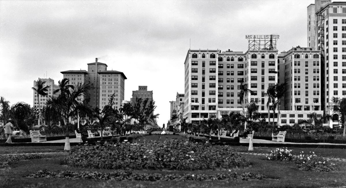 The McAllister Hotel in 1930 as seen from Bayfront Park