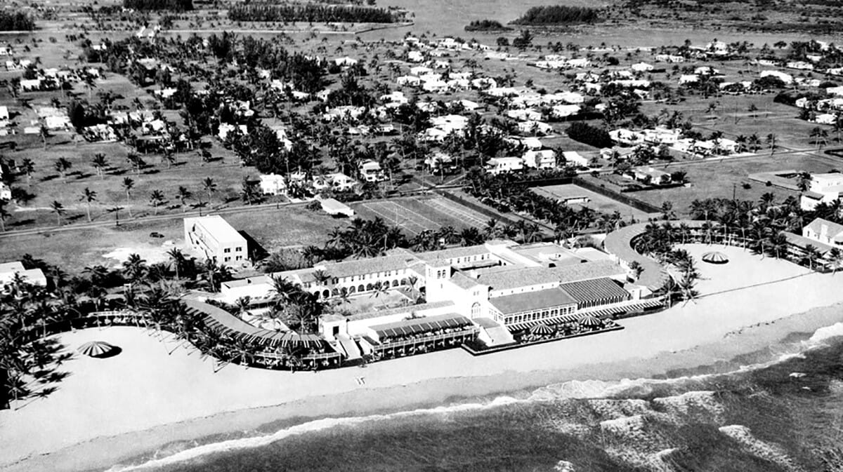 Aerial of the Surf Club in Surfside in the 1930s