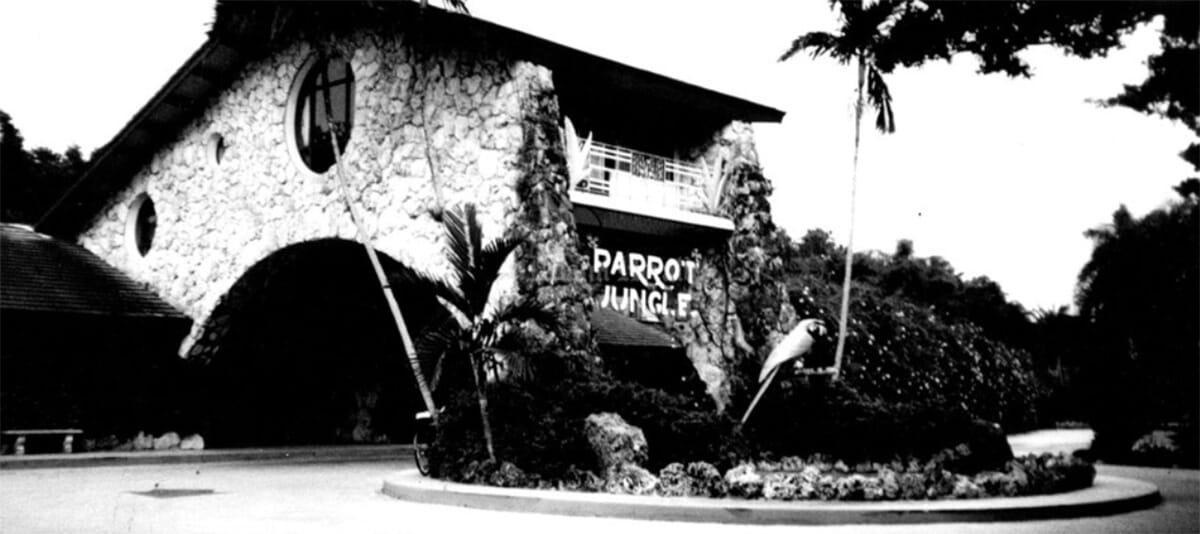 Entrance to Parrot Jungle in 1940s